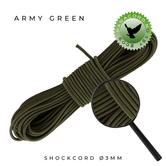 Hovedbilde Shockcord OD Green Ø3mm
