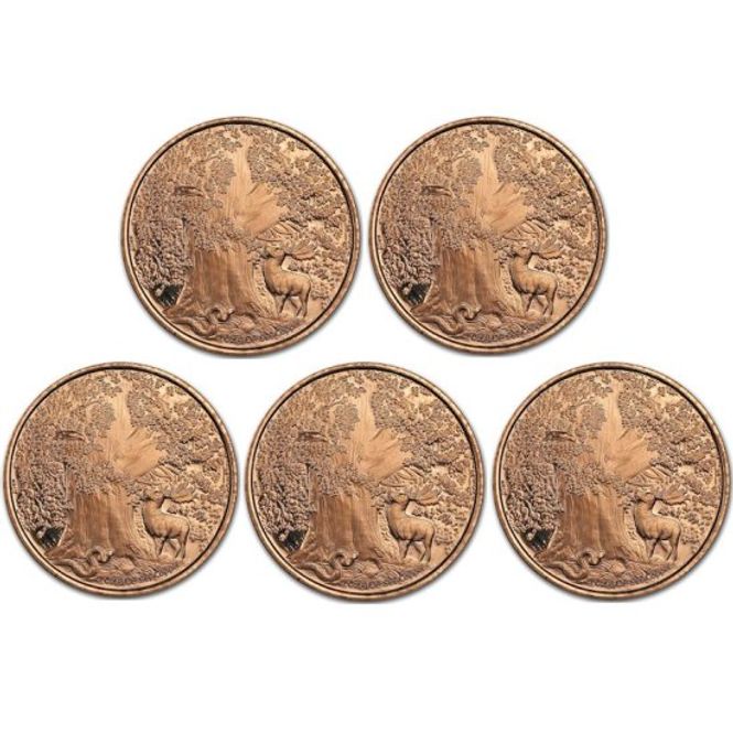 Hovedbilde Sett med (5) Norrøne skapninger Design 1 oz .999 Ren kobber mynt