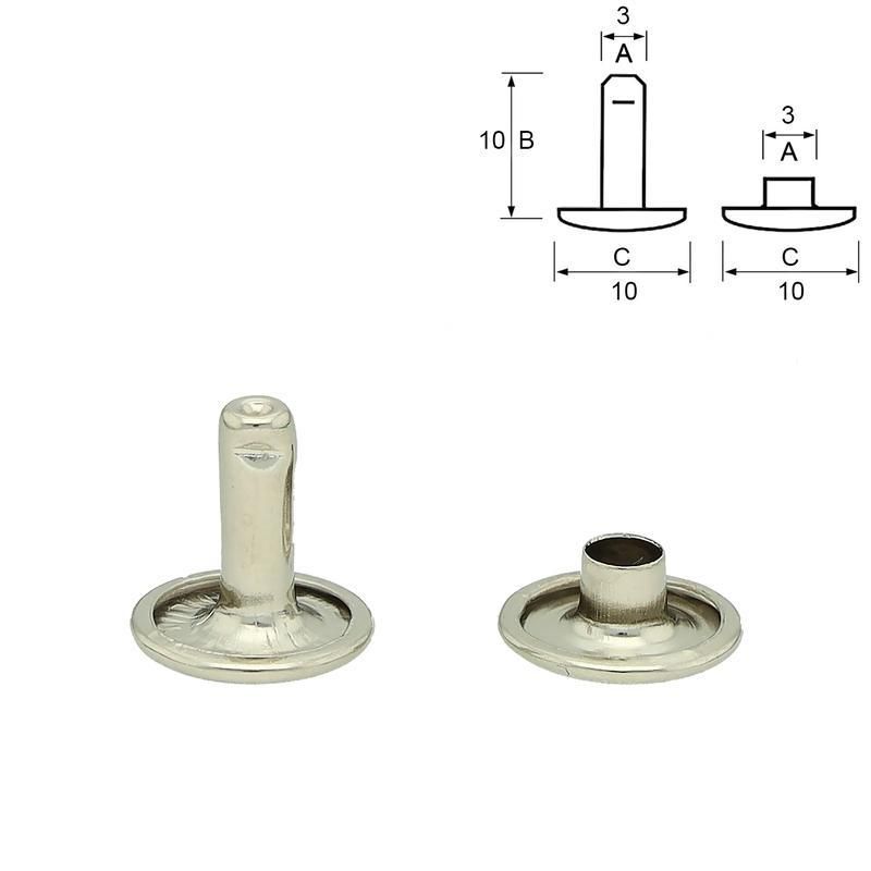 Dobbel hette­nagle – nikkelbelagt 10mm